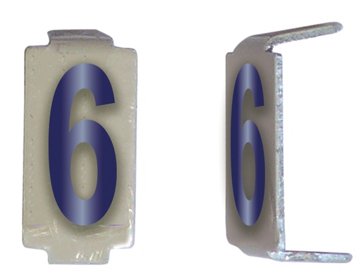 [MICCD066] LOT 25 CHIFFRE 6X11 ALU IVOIRE/BLEU PRE-PLIE 6 *